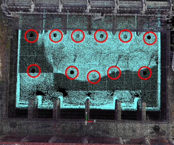 水中音響3Dスキャニングソナーの設置箇所